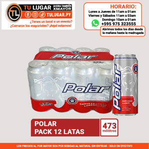 Cerveza Polar pack x 12 latas de 473ml Al Por Mayor