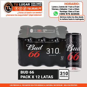 Cerveza Bud 66 Pack 12 latas 310ml - Por Mayor