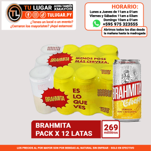 Cerveza Brahmita Pack x 12 latas de 269 ml Al Por Mayor