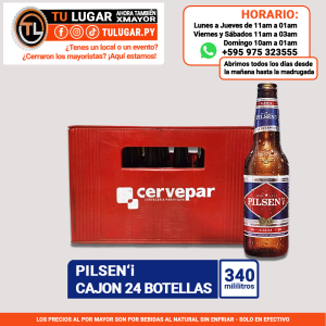 Cerveza Pilsen'i cajón x 24 botellas de 340ml Al Por Mayor