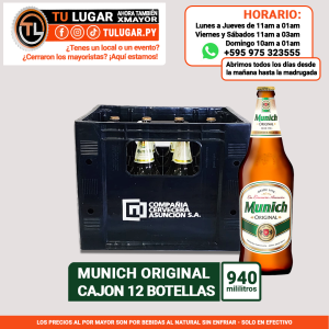 Cerveza Munich Original cajón x 12 botellas de 940ml Al Por Mayor