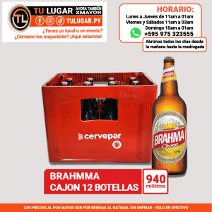 Cerveza Brahma cajón x 12 botellas de 940ml Al Por Mayor