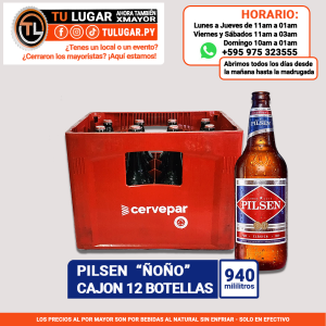 Cerveza Pilsen cajón x 12 botellas de 940ml Al Por Mayor