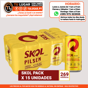 Cerveza Skol Pack x 15 latas de 269ml Al Por Mayor