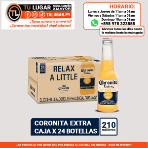 Cerveza Corona extra 210ml Caja 24 botellas - Por mayor