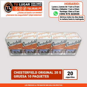 CHESTERFIELD ORIGINAL 20 S  | Gruesa 10 paquetes