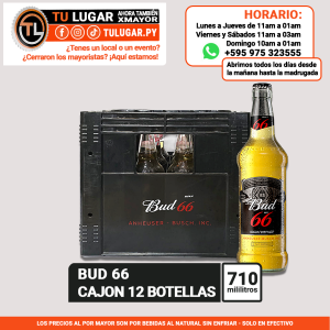 Cerveza Bud 66 cajón x 12 botellas de 710ml Al Por Mayor