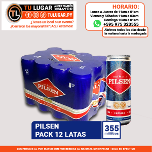 Cerveza Pilsen lata larga pack x 12 latitas de 355ml Al Por Mayor