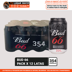 Cerveza Bud 66 Pack 12 latas 354ml - Por Mayor