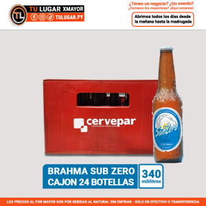 Cerveza  Brahma Sub Zero cajón x 24 botellas de 340ml Al Por Mayor