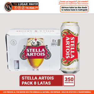 Cerveza Stella Artois 350ml Pack de 8 Unidades al Por Mayor