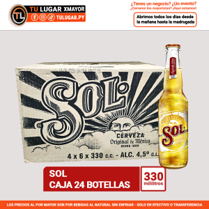 Cerveza Sol Caja de 24 Botellas 330ml Al Por Mayor