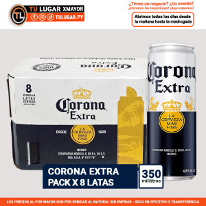 Cerveza Corona Extra 350ml Pack x 8 Latas al por Mayor