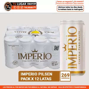 Cerveza Imperio Pilsen 269ml pack 12 latas al por mayor