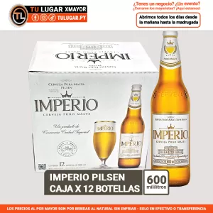 Cerveza Imperio Pilsen 600ml - Caja de 12 Botellas Al por Mayor