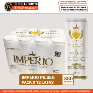 Cerveza Imperio Pilsen 350ml pack 12 latas 350ml al por mayor